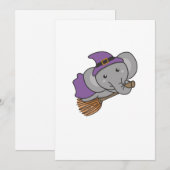 Olifant Halloween Heks Kinderen Heksen Kostuum Feestdagenkaart (Voorkant / Achterkant)