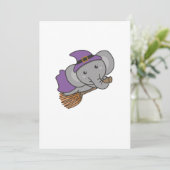 Olifant Halloween Heks Kinderen Heksen Kostuum Feestdagenkaart (Staand voorkant)