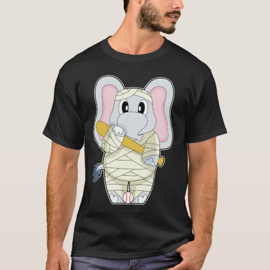 Olifant Halloween-honkbal T-shirt (Voorkant)
