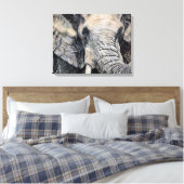 Olifant Hand-getrokken Potlood Crayon Art Canvas P (Insitu (Slaapkamer))