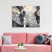 Olifant Hand-getrokken Potlood Crayon Art Canvas P Afdruk (Insitu (Woonkamer))