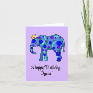 Olifant Happy Birthday Queen Birthday Kaart