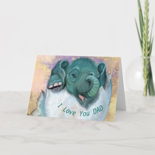 Olifant Hatching Funny Fathers's Day Kaart (Voorkant)
