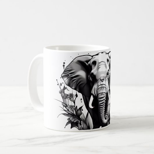 Olifant Head op een Coffee Mok Collectors Set (Voorkant links)