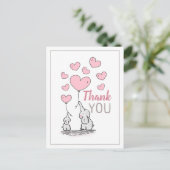 Olifant Hearts Baby shower Dank u Briefkaart (Staand voorkant)