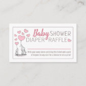 Olifant Hearts Baby shower Luier Raffle Informatiekaartje (Voorkant)