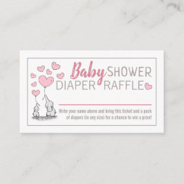 Olifant Hearts Baby shower Luier Raffle Informatiekaartje