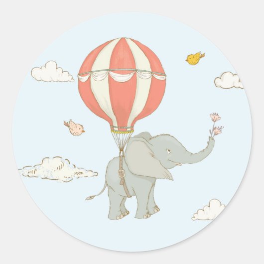 Olifant Heet Lucht Ballon stickers (Voorkant)
