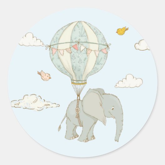 Olifant Heet Luchtballon stickers (Voorkant)