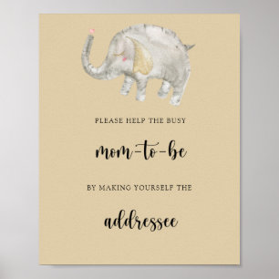 Olifant - Help de bezige aanstaande moeder Poster
