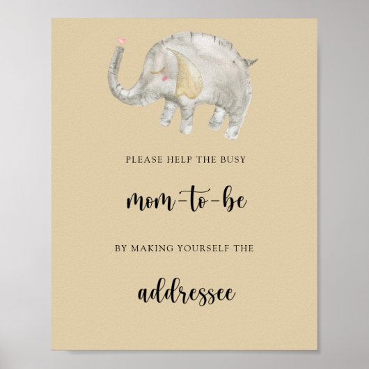 Olifant - Help de bezige aanstaande moeder Poster (Voorkant)