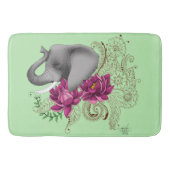Olifant Henna Lotus Bloemen Badmat (Voorkant)