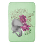 Olifant Henna Lotus Bloemen Badmat (Voorkant Verticaal)