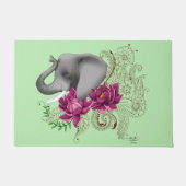 Olifant Henna Lotus Bloemen Deurmat (Voorkant)