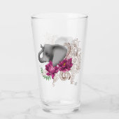 Olifant Henna Lotus Bloemen Glas (Achterkant)