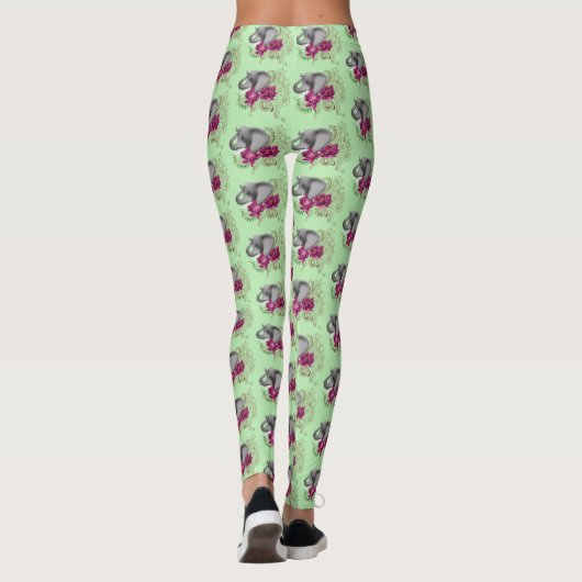 Olifant Henna Lotus Bloemen Leggings (Achterkant)