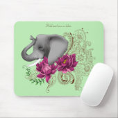 Olifant Henna Lotus Bloemen Muismat (Met muis)