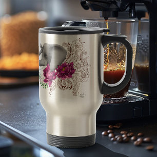 Olifant Henna Lotus Bloemen Reisbeker
