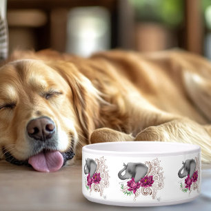 Olifant Henna Lotus Bloemen Voerbakje