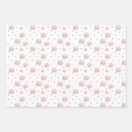 Olifant Herfst 1e Verjaardags Meisje Gepersonalise Inpakpapier Vel (Voorkant 3)