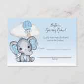 Olifant Hete Luchtballon Baby Jongen Gissing Count Informatiekaartje (Voorkant)