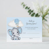 Olifant Hete Luchtballon Baby Jongen Gissing Count Informatiekaartje (Staand voorkant)