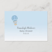 Olifant Hete Luchtballon Baby Jongen Gissing Count Informatiekaartje (Achterkant)