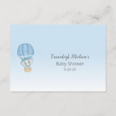 Olifant Hete Luchtballon Baby Jongensnaam Game Enc Informatiekaartje (Achterkant)