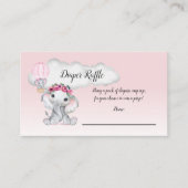 Olifant Hete Luchtballon Baby Luier Raffle Informatiekaartje (Voorkant)