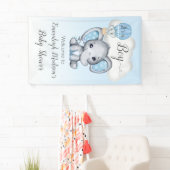 Olifant Hete Luchtballon Baby shower Het is een Jo Spandoek (Insitu)