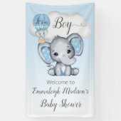 Olifant Hete Luchtballon Baby shower Het is een Jo Spandoek (Verticaal)