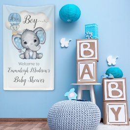 Olifant Hete Luchtballon Baby shower Het is een Jo Spandoek