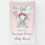Olifant Hete Luchtballon Baby shower Het is een Me Spandoek (Verticaal)