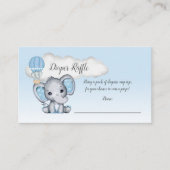 Olifant Hete Luchtballon Baby shower Luier Raffle Informatiekaartje (Voorkant)