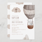 Olifant Hete Luchtballon Baptisme Uitnodiging (Voorkant / Achterkant)