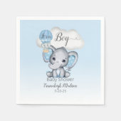 Olifant Hete Luchtballon Blauw Baby shower voor Jo Servet (Voorkant)