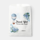 Olifant Hete Luchtballon Blauwe Hortensia Bedankzakje (Voorkant)
