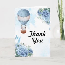Olifant Hete Luchtballon Blauwe Hydrangea foto Bedankkaart