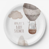 Olifant Hete Luchtballon Boho Baby shower Papieren Bordje (Voorkant)