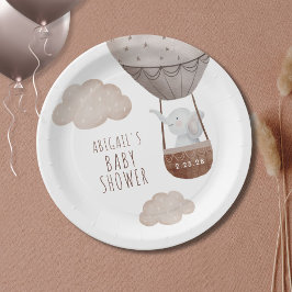Olifant Hete Luchtballon Boho Baby shower Papieren Bordje