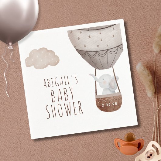 Olifant Hete Luchtballon Boho Baby shower Servet
