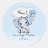 Olifant Hete Luchtballon Dank u Favor | Jongen Ronde Sticker (Voorkant)