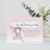 Olifant Hete Luchtballon Mama's Belly Size Baby Informatiekaartje (Staand voorkant)