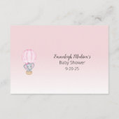 Olifant Hete Luchtballon Mama's Belly Size Baby Informatiekaartje (Achterkant)