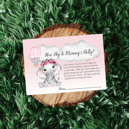 Olifant Hete Luchtballon Mama's Belly Size Baby Informatiekaartje