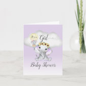 Olifant Hete Luchtballon Meisje Baby shower | PAAR (Voorkant)