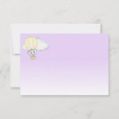 Olifant Hete Luchtballon Paarse Baby shower Bedankkaart (Achterkant)