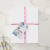 Olifant heteluchtballon blauwe hortensia cadeaulabel (Met Touw)