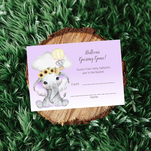 Olifant heteluchtballon Paarse gisentelling Informatiekaartje