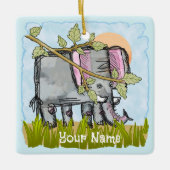 Olifant Hiding Keramisch Ornament (Voorkant)